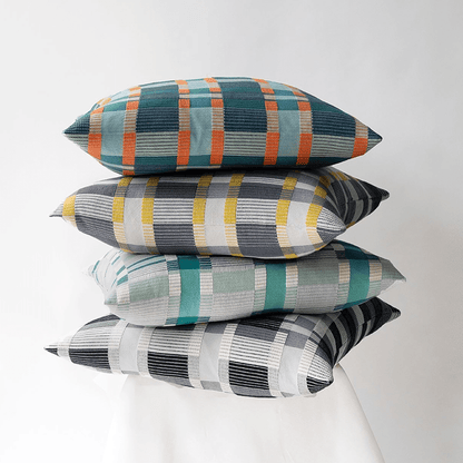 Checkered Turquoise Toss Cushion - LndmarkClub USA